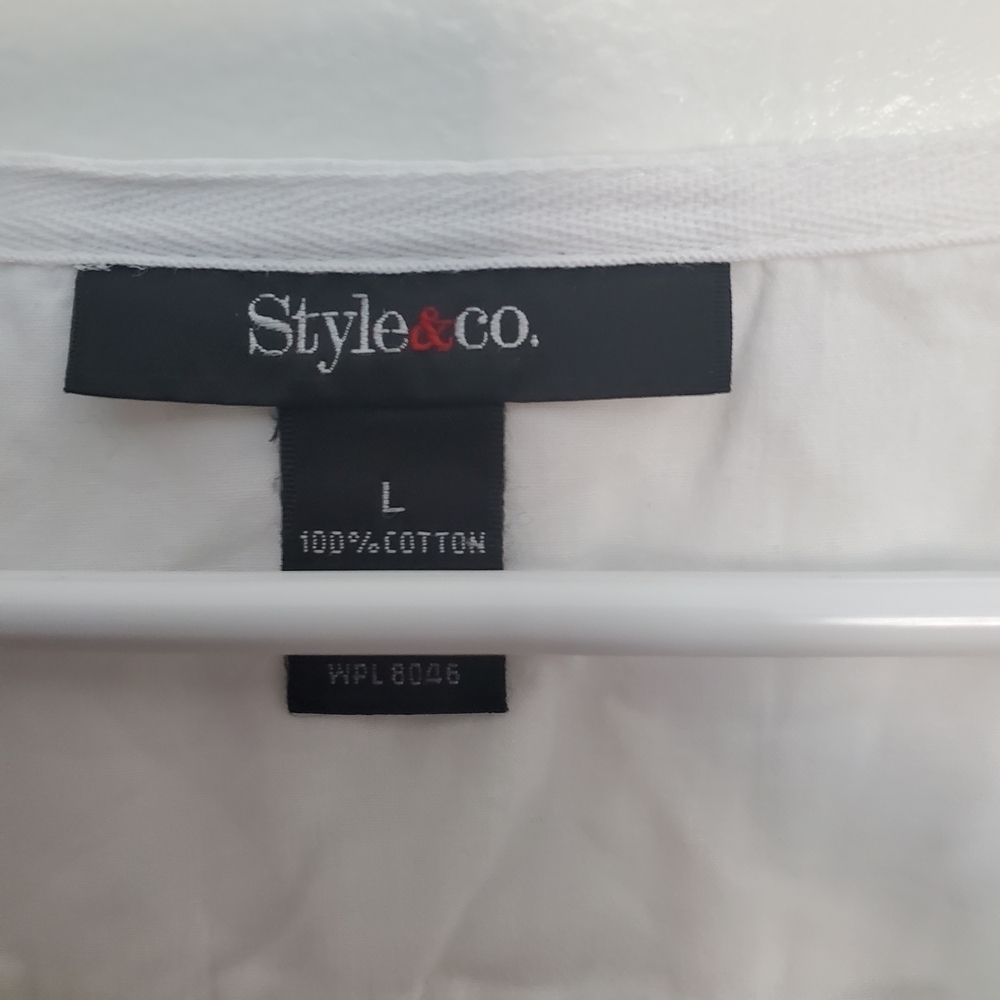 Style & Co. White Long Sleeve Dress Baby Doll Style - Picture 3 of 7